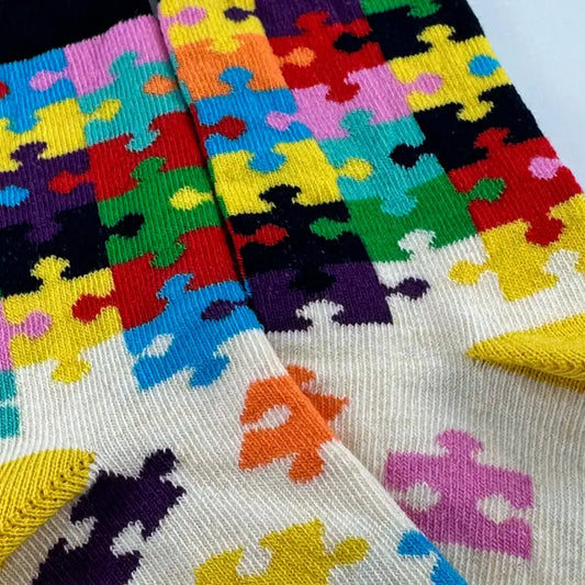 Colorful Puzzle Socks - Medium Ages 3-7