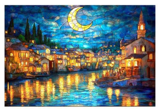 Stained Glass Starry Night (L)