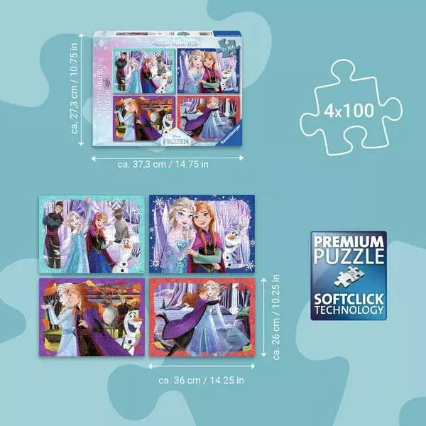 Disney Frozen Bumper Puzzle Pack 4x100pc