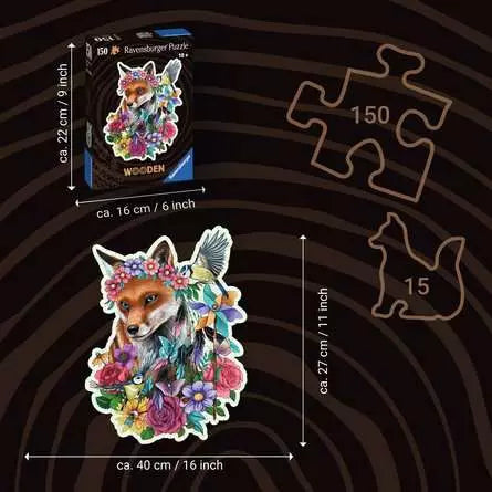Colorful Fox Wood Puzzle 150pc