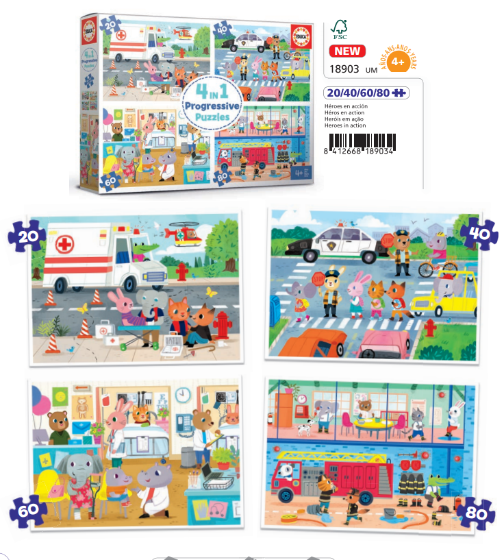 Heroes in Action 20-40-60-80 Progressive Puzzle