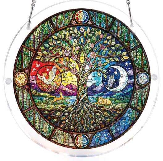Acrylic Suncatcher Jigsaw Large: Tree of Day and Night 83pc