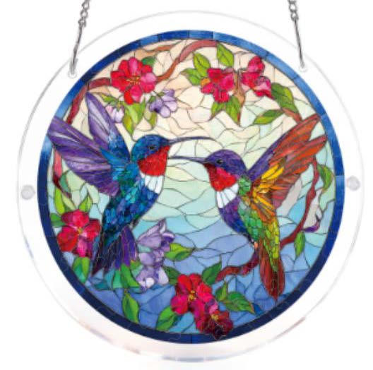 Acrylic Suncatcher Jigsaw Large: Hummingbird Bloomscape 83pc