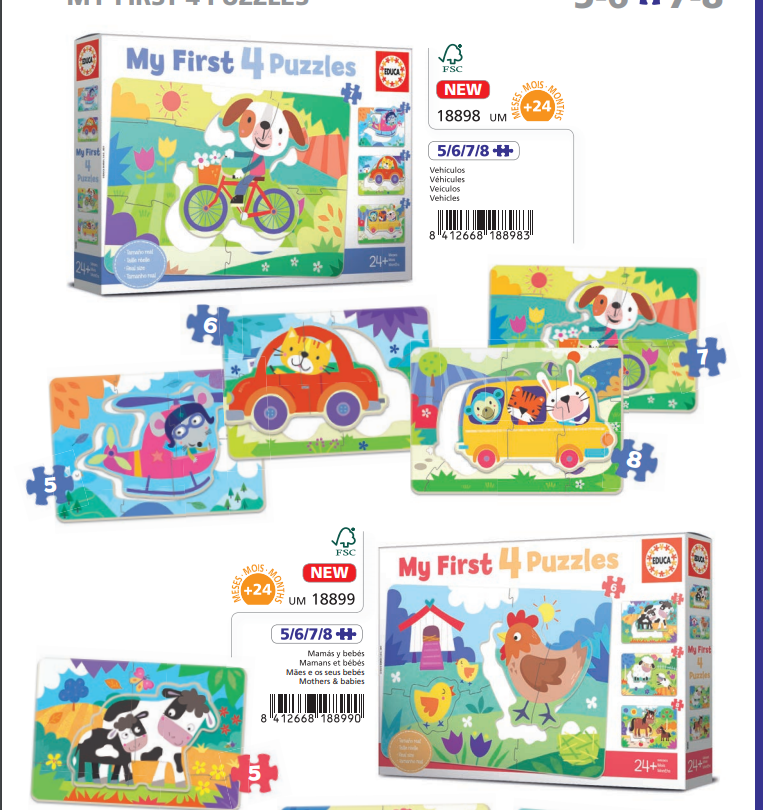 Vehicles 5-6-7-8 Progressive Puzzle