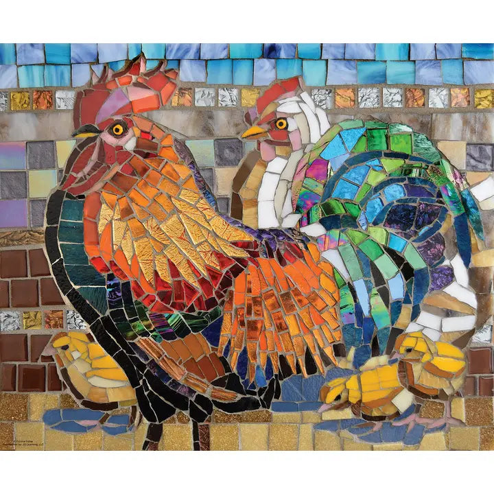 Stained Glass Chickens 1000pc