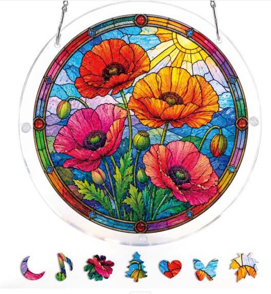 Acrylic Suncatcher Jigsaw Large: Sunlit Floral Garden 83pc