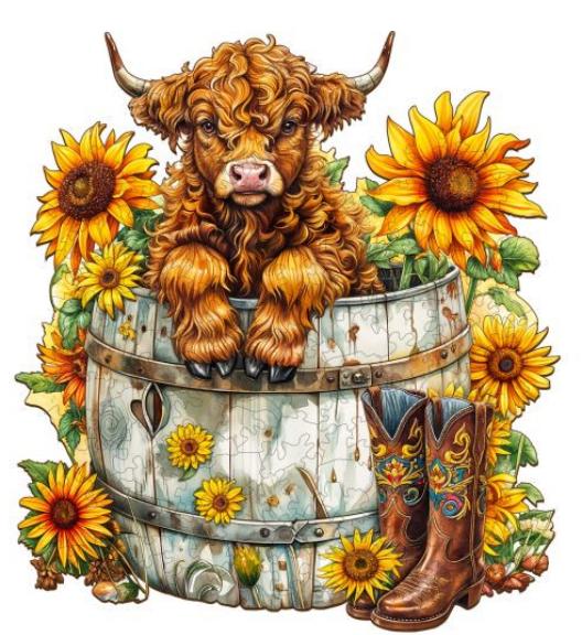 Sunflower Pasture with Cow (L)