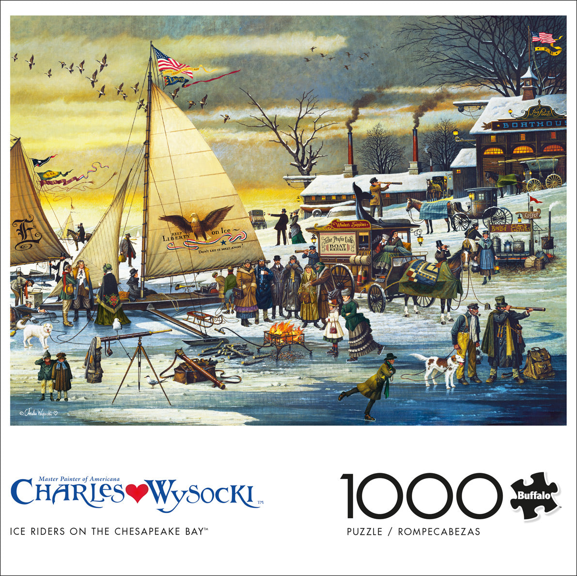 Charles Wysocki Ice Riders on the Chesapeake Bay 1000pc