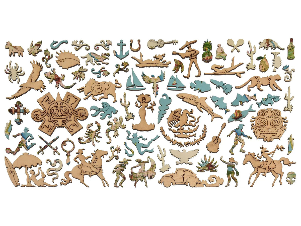 Illustrated Map of the Republic of Mexico 633pc