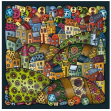 Palapeli Framed Puzzle: Mountain Village 210pc