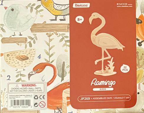 Flamingo 3D Wooden Model