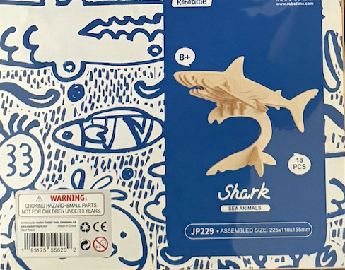Shark 3D Wooden Model