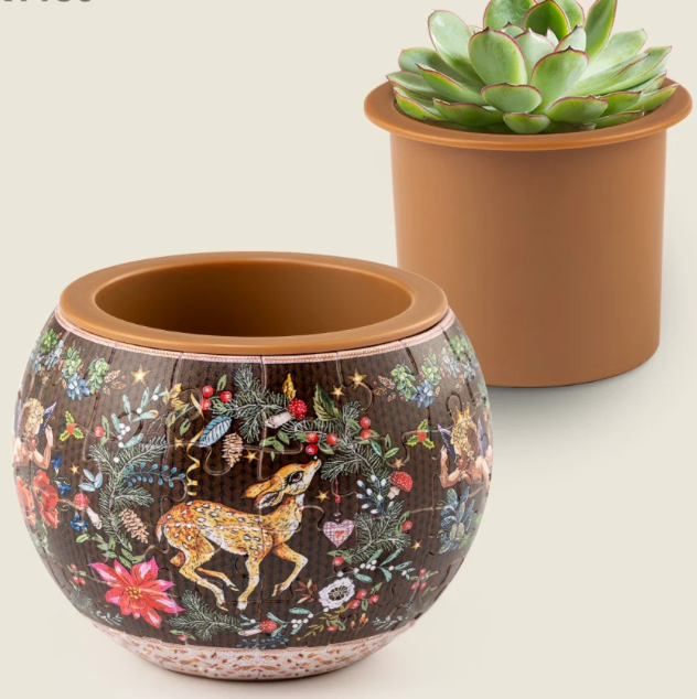 3D Puzzle Planter: Deer Carol 80pc