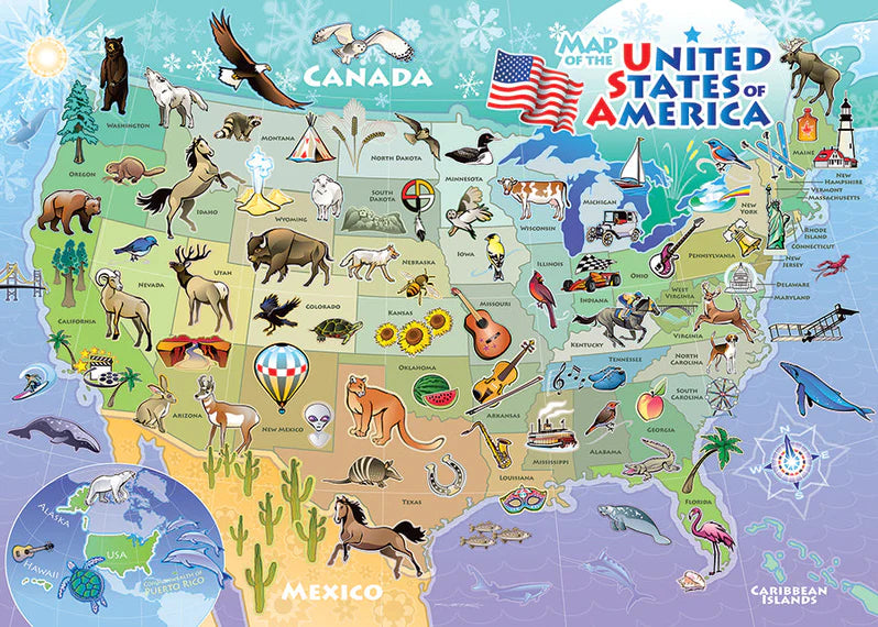 USA Map (Tray) 35pc