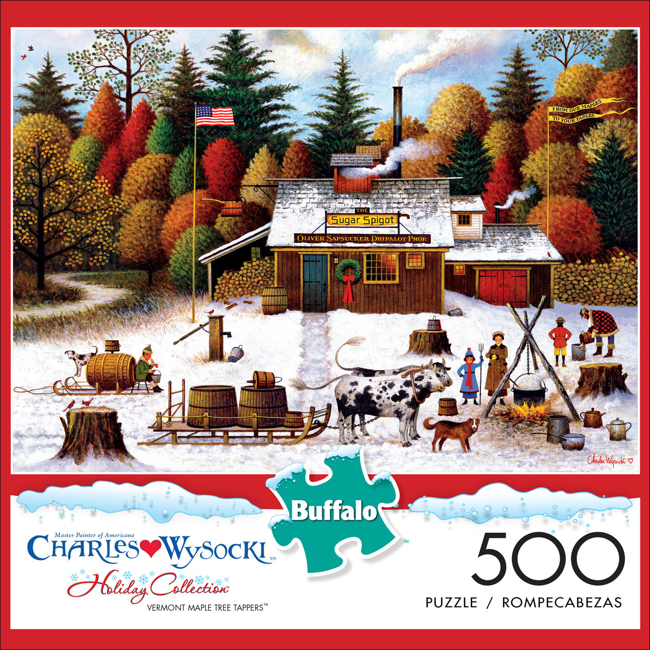 Charles Wysocki Vermont Maple Tree Trappers 500pc