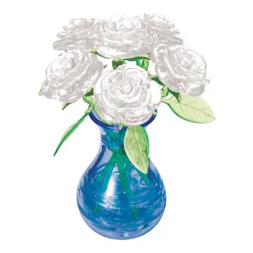 Crystal Puzzle - White Rose/Blue Vase