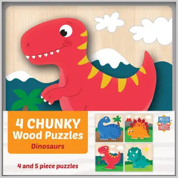 Dinosaurs Chunky Wood Puzzles 4-pack