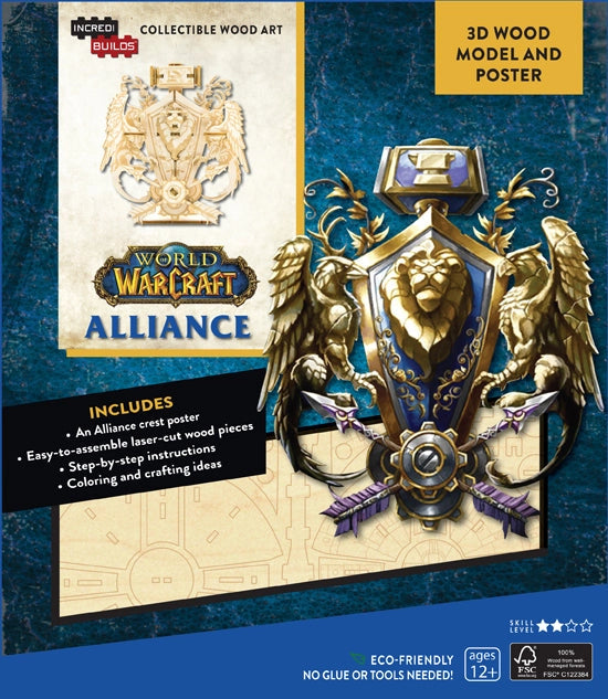 World of Warcraft Alliance 3D Wood Model & Book
