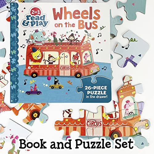 Read & Play Wheels on the Bus Book & Puzzle Set 26pc
