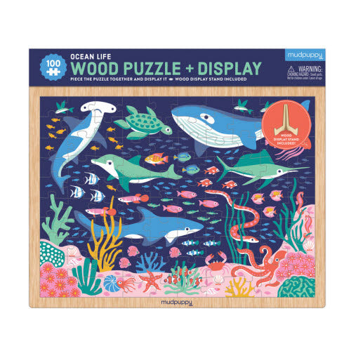 Ocean Life Wood Puzzle + Display 100pc