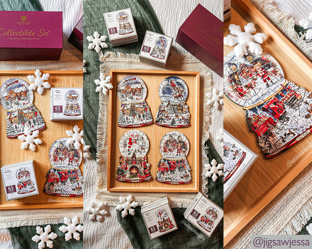 Festive Snow Globes - Santa's Workshop 65pc