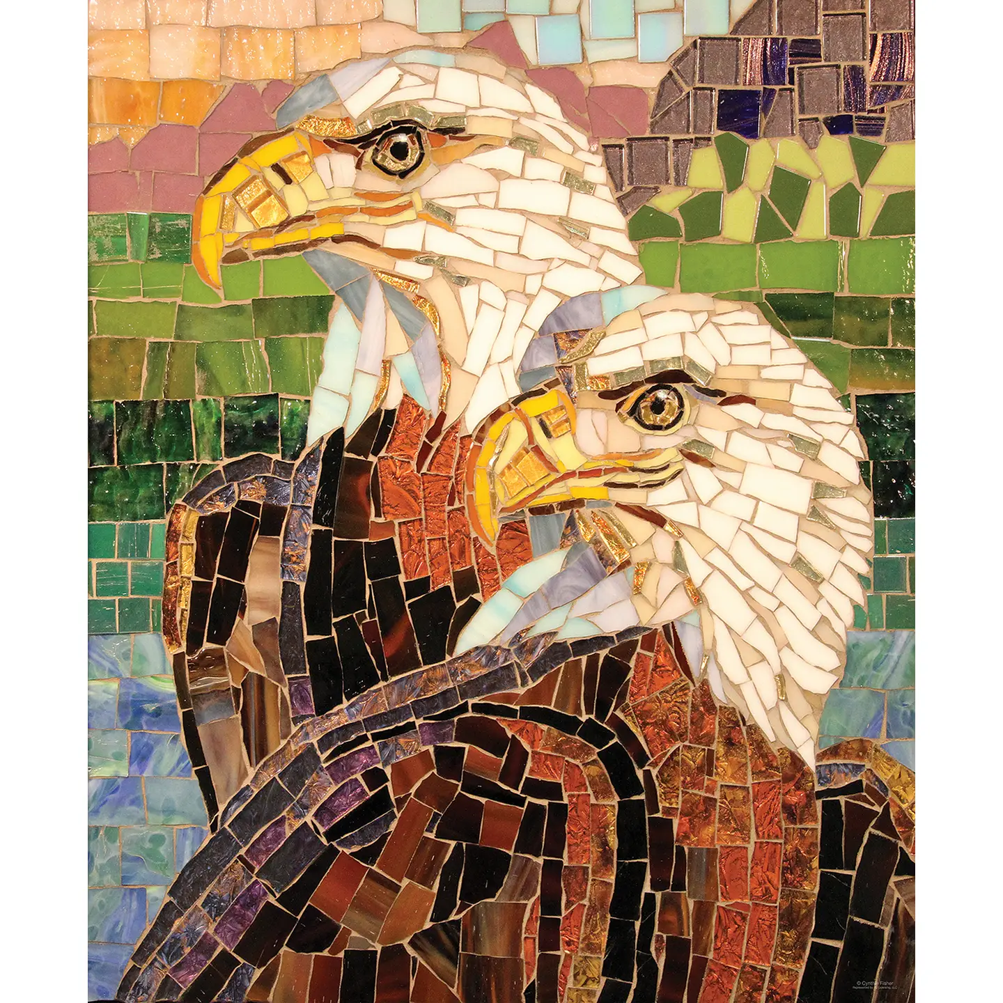 Stained Glass Eagles 1000pc