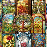 Four Seasons Stained Glass 1000pc