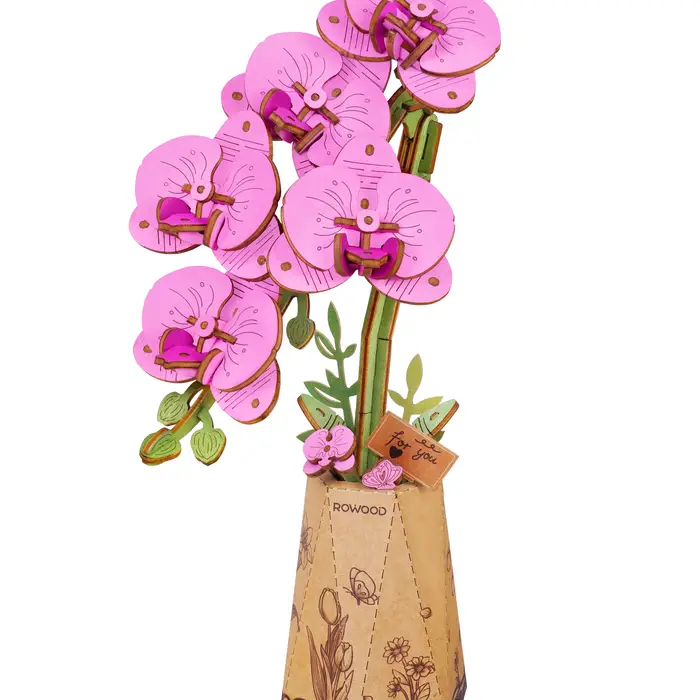 Wooden Flower: Purple Moth Orchid