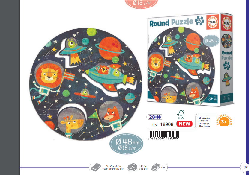 Space Round Puzzle 28pc