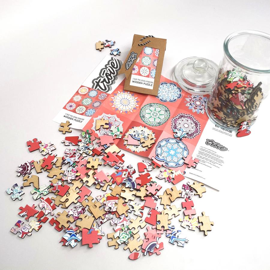 Wooden Puzzle in Jar: Nine Mandalas 250pc