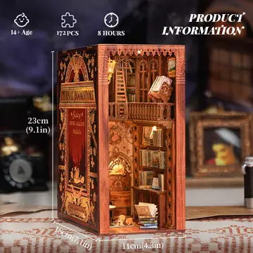Book Nook: Eternal Bookstore with Dust Cover