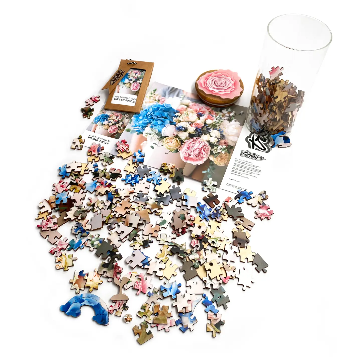 Wooden Puzzle in Jar: Spring Bouquet 250pc