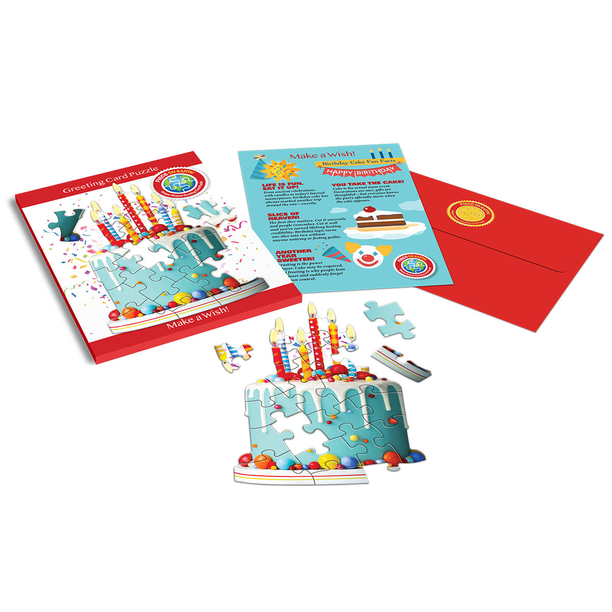 Birthday Cake Greeting Card Jigsaw Puzzle