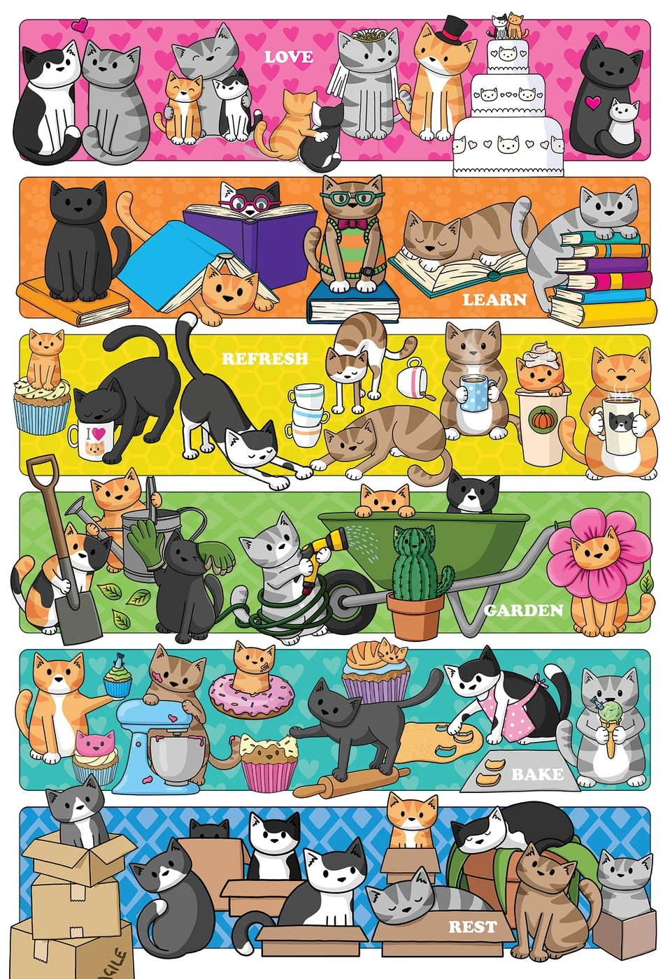 Puzzle Chess: Doodlecat Days 100pc