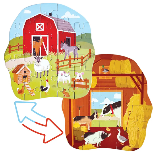 Double-sided Mini Puzzle: Farm 23pc