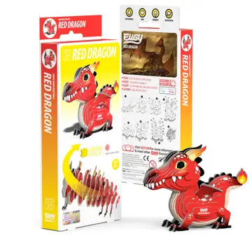 Eugy 3D Wood Puzzle: Red Dragon
