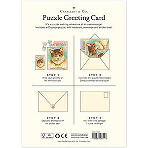 Happy Birthday Cat Puzzle Greeting Card 60pc