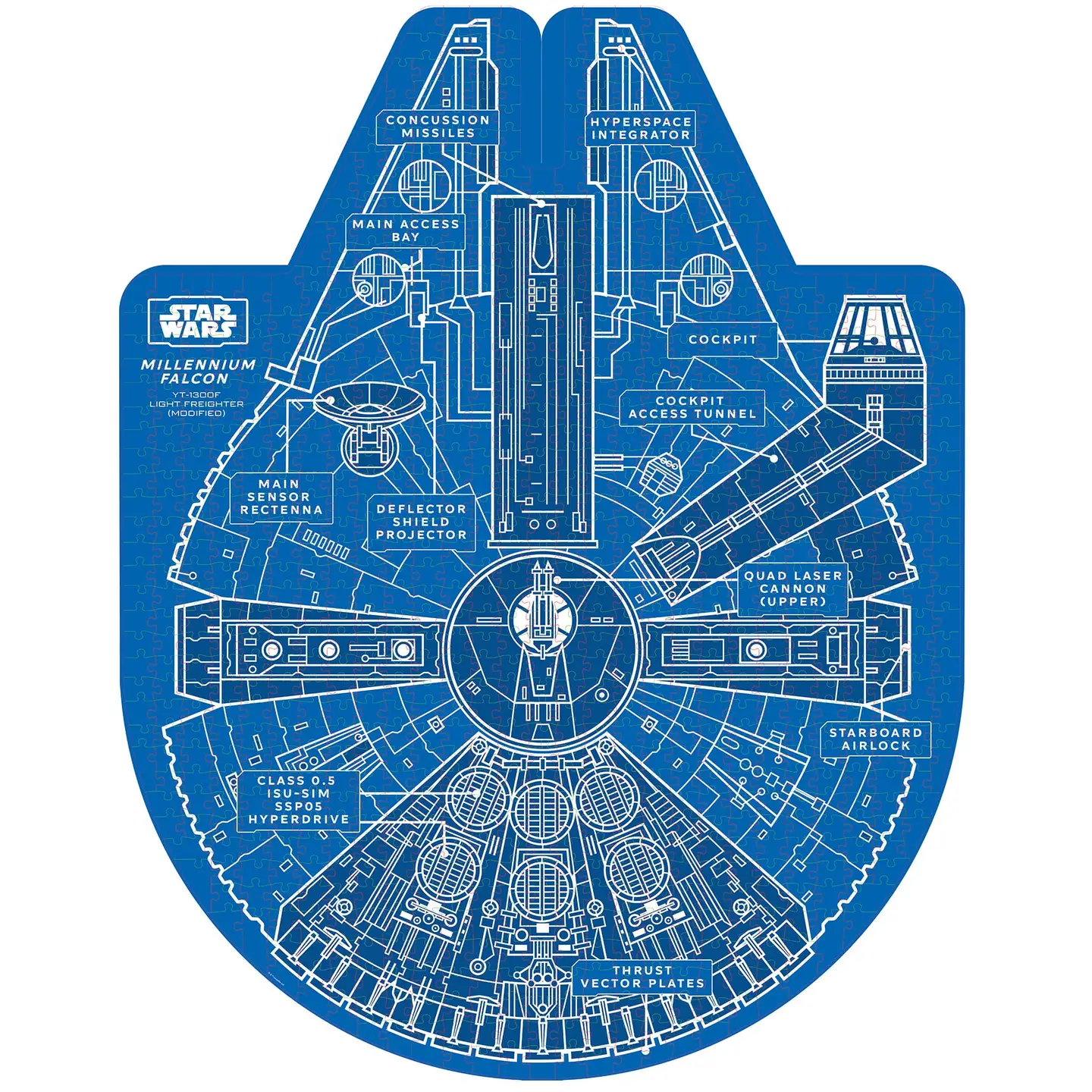 Star Wars Millennium Falcon Puzzle & Trivia Double-Sided (Tube) 1000pc