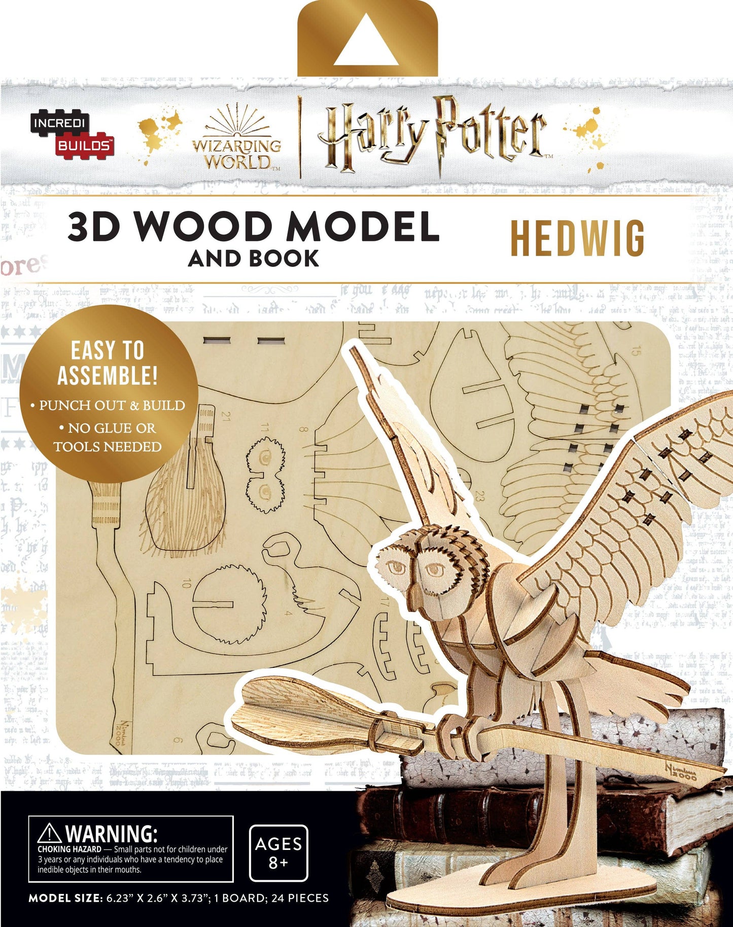 Harry Potter: Hedwig 3D Wood Model and Book