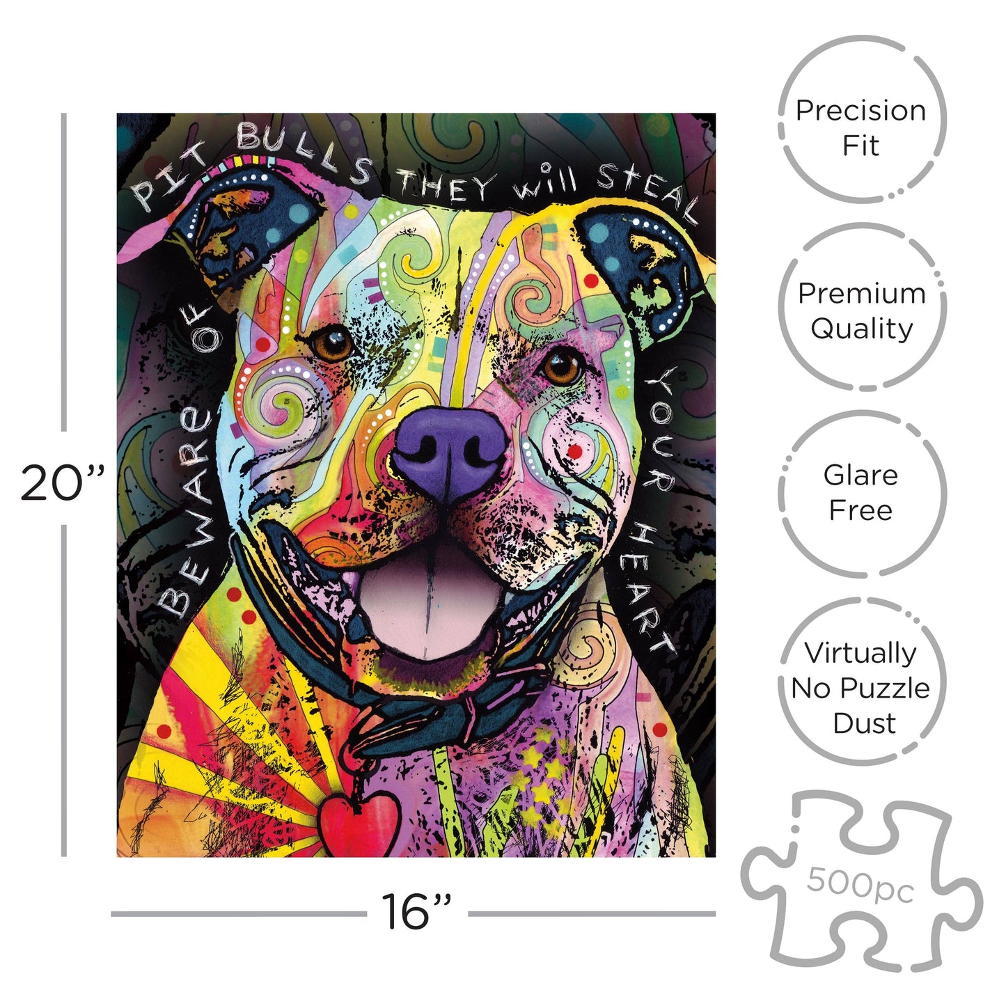 Dean Russo Beware Pit Bull 500pc
