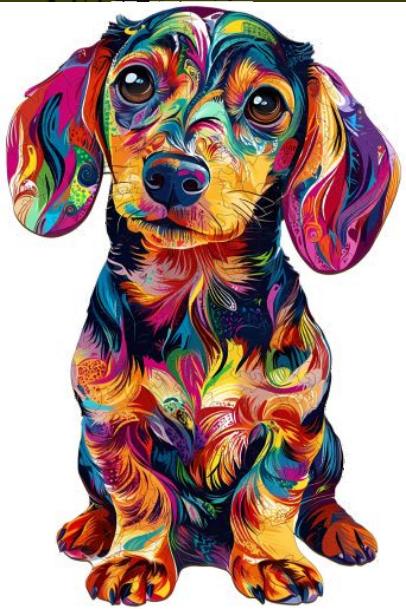Colorful Dachsund Dog (S)