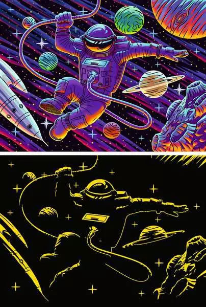 Outer Space Adventure - Glow in the Dark 200pc