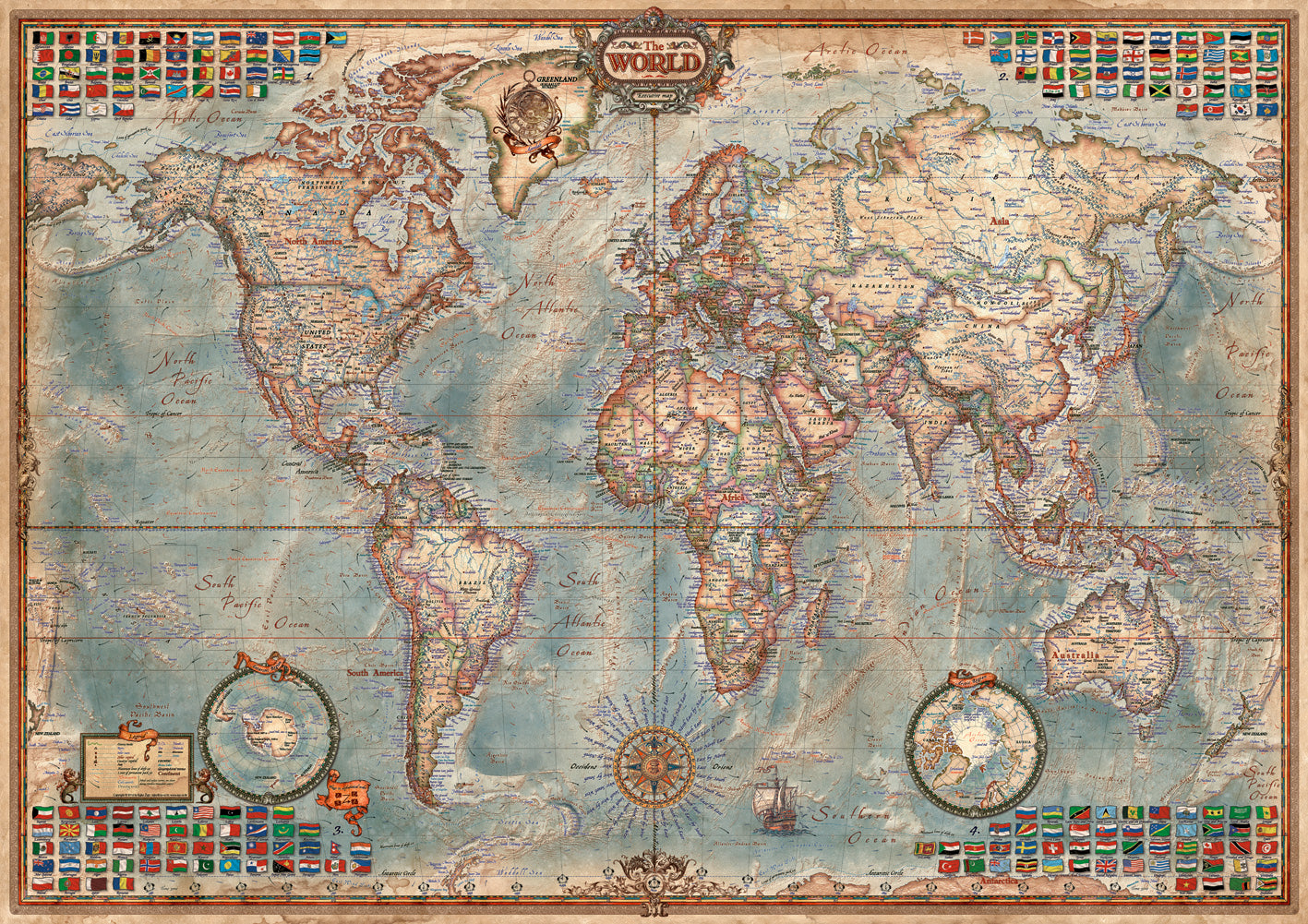 Political Map of the World 1500pc