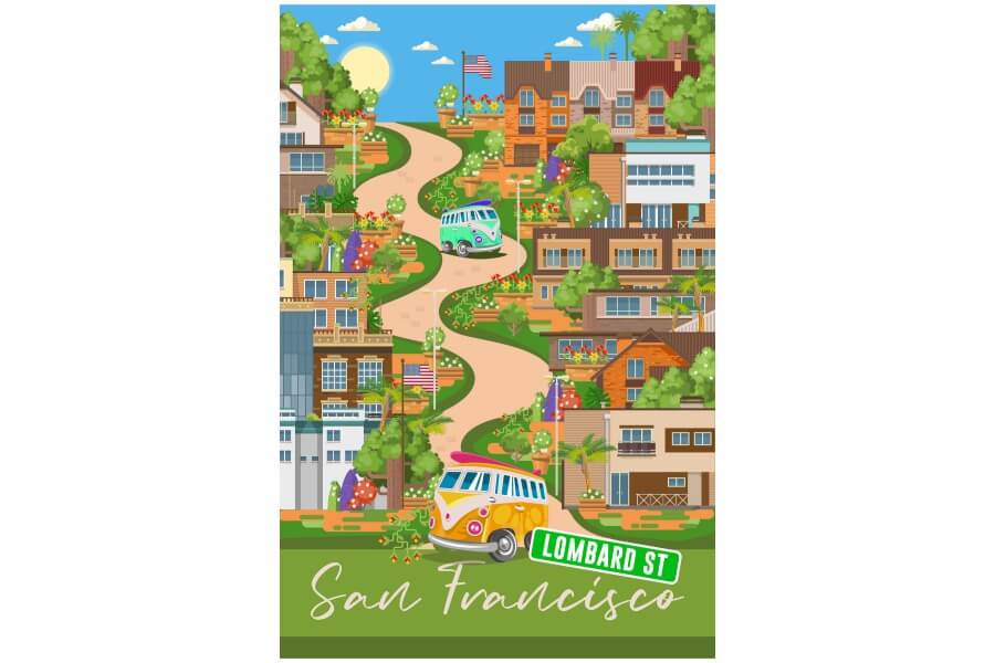 San Francisco Lombard Street Micro Tube 150pc