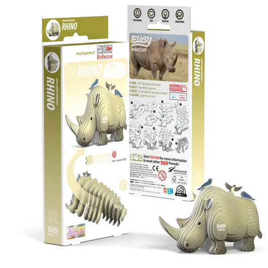 Eugy 3D Wood Puzzle: Rhino