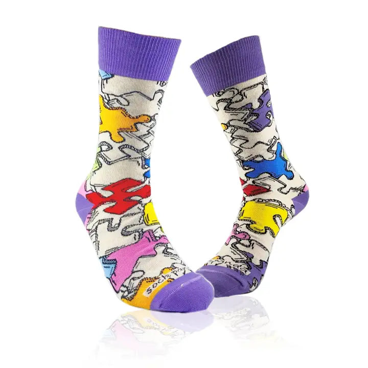 Jigsaw Puzzle Pattern Socks - Medium