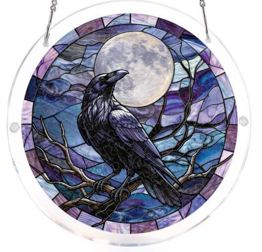 Acrylic Suncatcher Jigsaw Large: Moonlit Raven 83pc