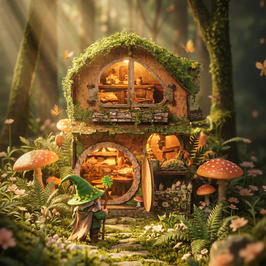 Miniature House Kit: Woodland Daisy Cabin