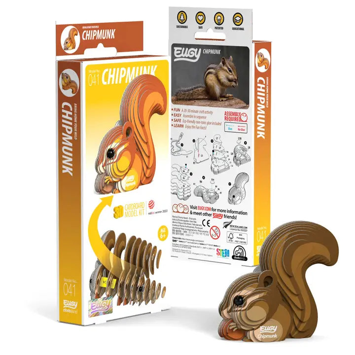 Eugy 3D Wood Puzzle: Chipmunk