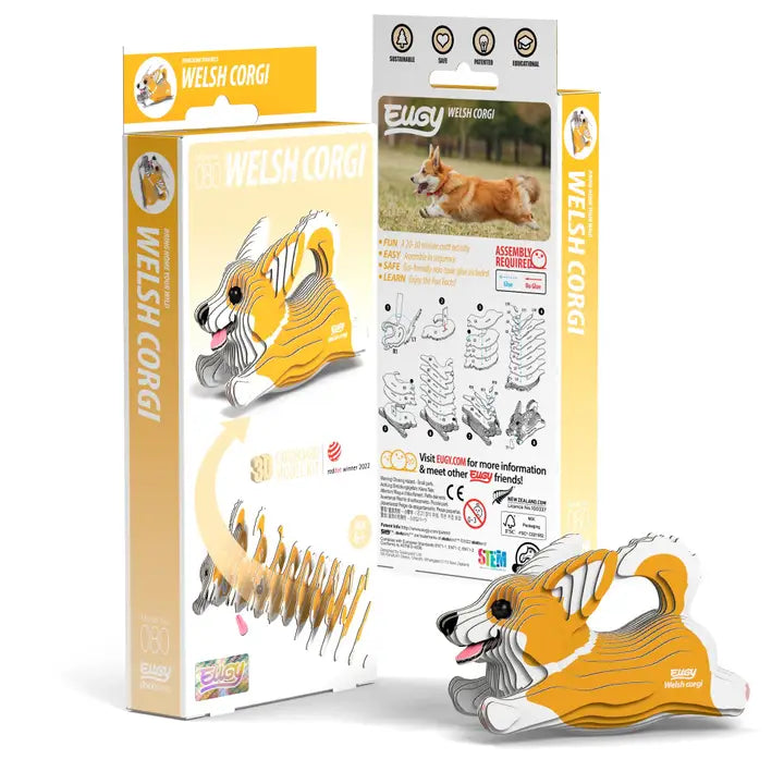 Eugy 3D Wood Puzzle: Welsh Corgi